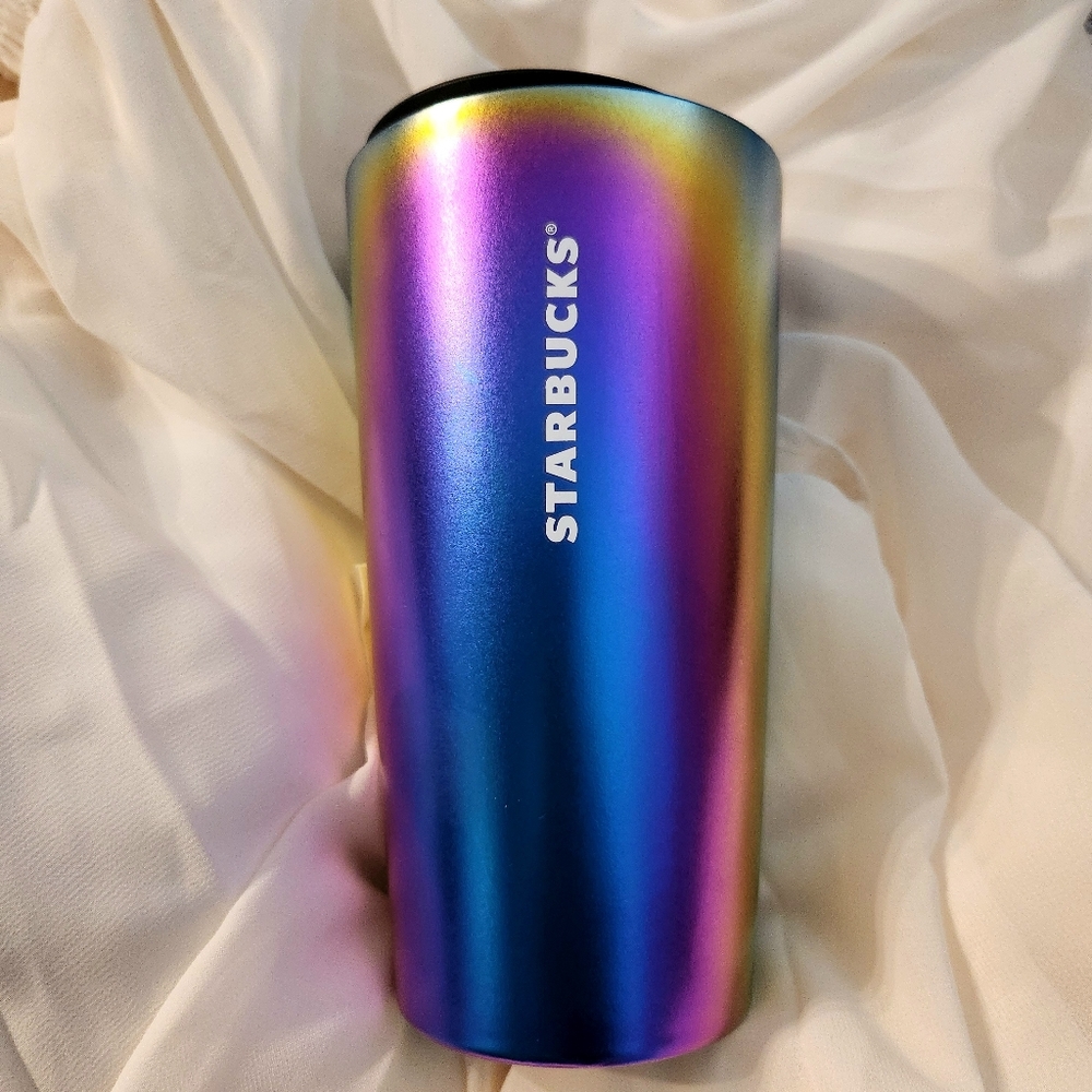 Gorgeous New Starbucks Matt Oil Slick Ion Ombre Ceramic Tumbler Holiday 2022 - Picture 1 of 1